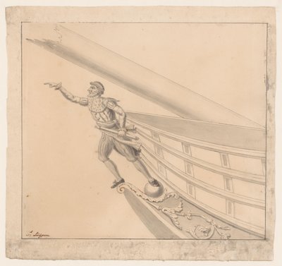 Polena di un uomo con un binocolo da Pieter Luypen (signed by artist)
