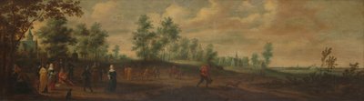 Paesaggio con una coppia che balla fuori da una villa di campagna da Pieter Meulener