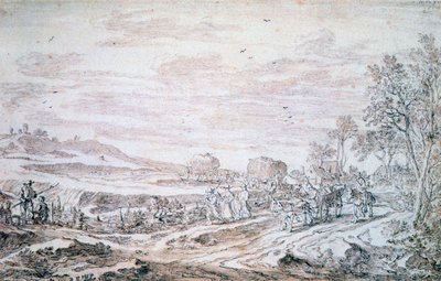 Paesaggio con mietitori, c1615-1661 da Pieter Molijn