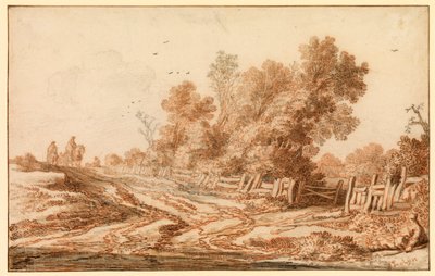 Paesaggio con viaggiatori su una strada, 1653 - 1657 da Pieter Molijn