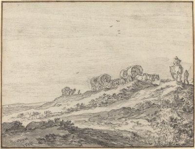Viaggiatori sulla Cresta di una Collina da Pieter Molijn
