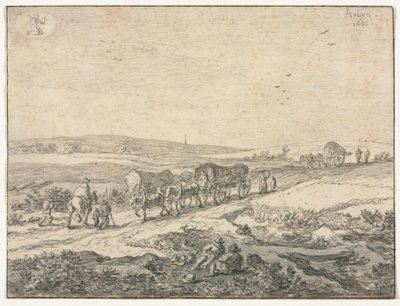 Agosto: Paesaggio con carri da Pieter Molyn