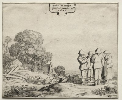 Paesaggio con quattro contadini che conversano, 1626 da Pieter Molyn