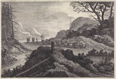 Asini da soma su una strada da Pieter Nolpe