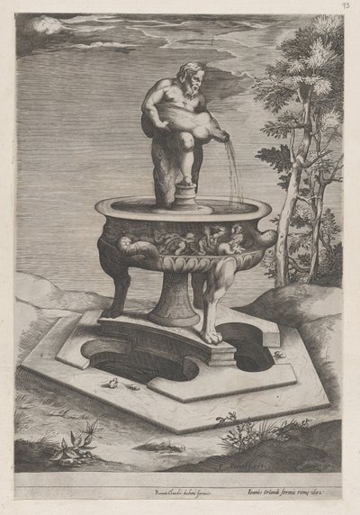 Speculum Romanae Magnificentiae: Una fontana e una vasca da Pieter Perret