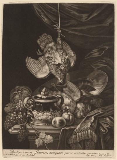 Natura morta con una pernice appesa da Pieter Schenck I