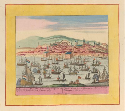 Arrivo della flotta olandese-inglese con re Carlo III a Lisbona, 1704 da Pieter Schenk (I)