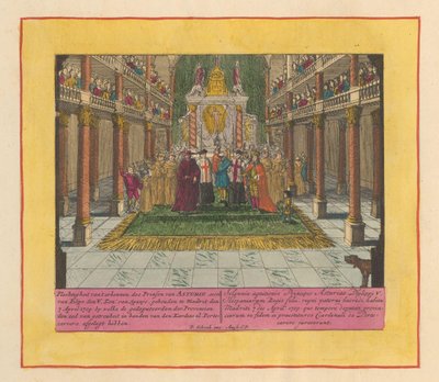 Riconoscimento di Luigi Filippo, principe delle Asturie e figlio del re Filippo V di Spagna, 1709 da Pieter Schenk (I)
