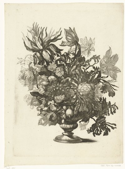 Vaso di vetro con fiori da Pieter Schenk (I)