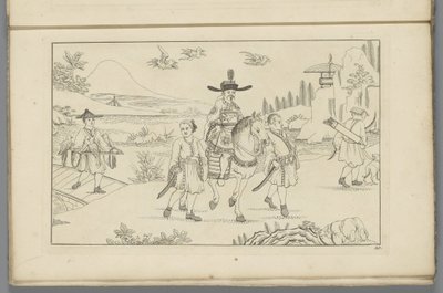 Signore cinese a cavallo a caccia di uccelli
Nuovi disegni cinesi inventati con grande fatica e portati alla luce, da P. Schenk Jun (...), secondo volume (titolo della serie) da Pieter Schenk (II)