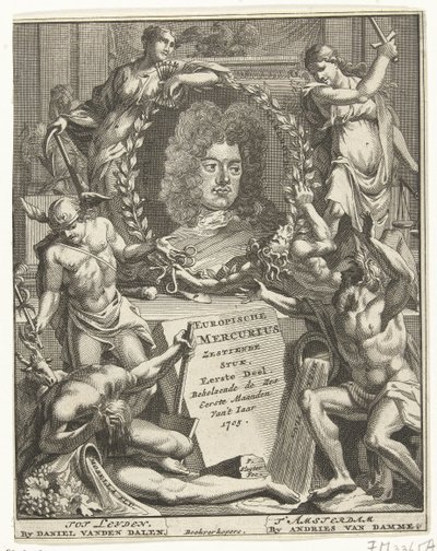 Pagina del titolo del Mercurio Europeo, 1705 da Pieter Sluyter