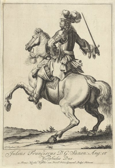 Ritratto equestre di Giulio Francesco di Sassonia-Lauenburg da Pieter Stevens (vermeld in 1689)