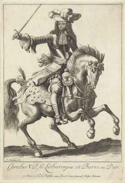 Ritratto equestre di Carlo V Leopoldo, duca di Lorena da Pieter Stevens (vermeld in 1689)