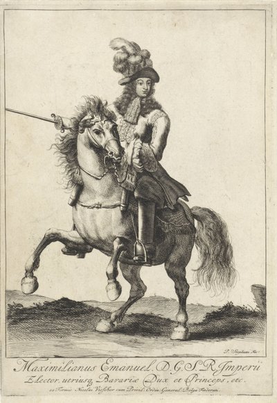 Ritratto equestre di Massimiliano II Emanuele, elettore di Baviera da Pieter Stevens (vermeld in 1689)