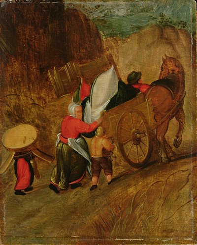 Paesaggio, Contadini, Cavallo e Carro, inizio XVII secolo da Pieter Stevens