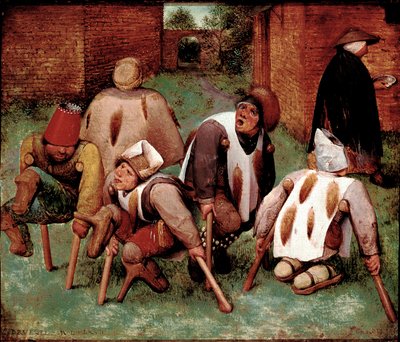 Gli storpi. Gruppo di personaggi disabili. Dipinto di Pieter Bruegel il Vecchio da Pieter Bruegel the Elder
