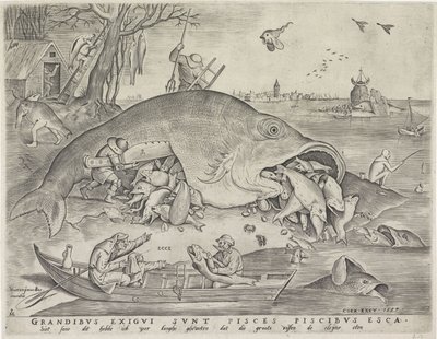 I pesci grandi mangiano i pesci piccoli, inciso da Pieter van der Heyden, 1557 da Pieter The Elder after Brueghel