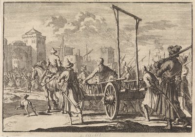 Arrivo di Stepan Razin e suo fratello Frol in una gabbia di ferro a Mosca, 1671, 1698 da Pieter Van der Aa