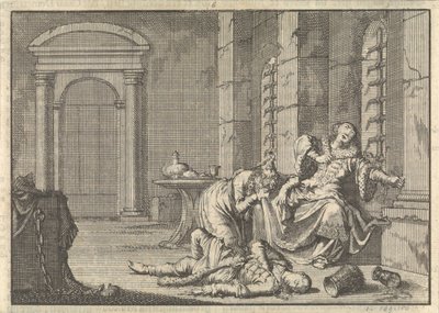 La morte dello zar Fëdor II Borisovič Godunov, 1605, 1698 da Pieter Van der Aa