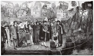 Commercio dello zucchero, Anversa, c1510-20 da Pieter Verhaert