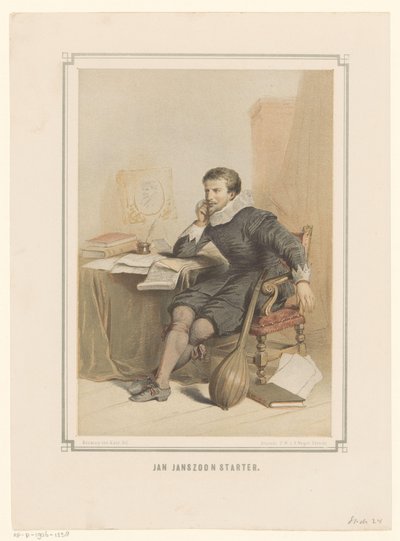 Jan Janszoon Starter al suo tavolo da scrittura da Pieter Wilhelmus van de Weijer