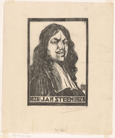 Ritratto di Jan Steen da Pieter Willem van Baarsel (signed by artist)
