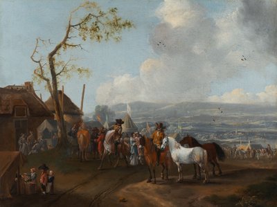 Scena di campo (olio su tela) da Pieter Wouwermans or Wouwerman