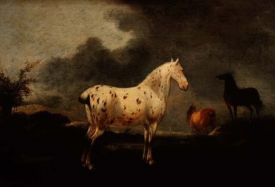 Paesaggio con cavallo grigio maculato, c.1670 da Pieter Wouwermans or Wouwerman