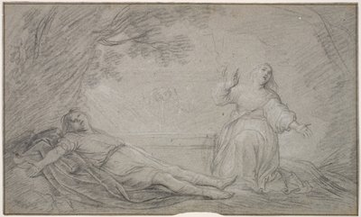 Scena mitologica di una donna che lamenta la morte di un giovane uomo da Pieter de Grebber