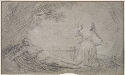 Danese: scena mitologica che raffigura una donna in lutto per la morte di un giovane. da Pieter de Grebber