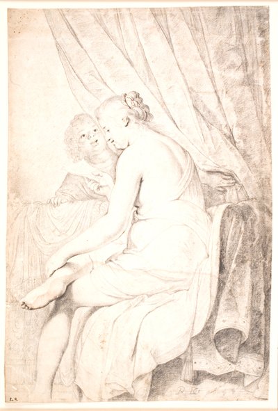 Una signora seduta in negligé leggero legge una lettera portata dalla sua cameriera nera da Pieter de Grebber