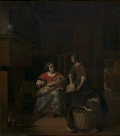 Una casalinga istruisce la sua cameriera da Pieter de Hooch