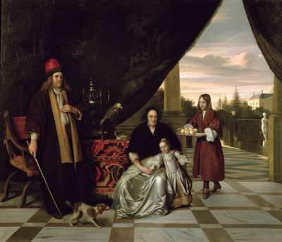 Ritratto di famiglia su una terrazza, 1667 da Pieter de Hooch