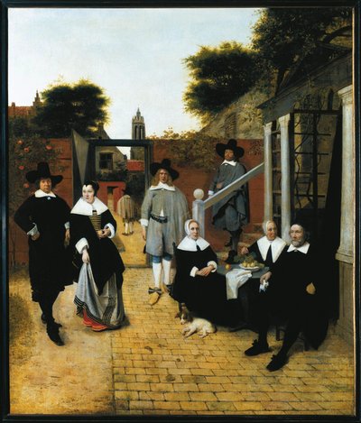 Ritratto di gruppo di una famiglia borghese di Delft da Pieter de Hooch