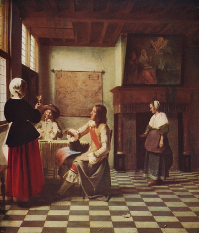 Interno di una casa olandese, c1658, c1915 da Pieter de Hooch