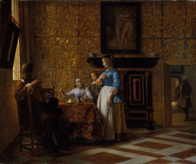 Tempo Libero in un Ambiente Elegante, c.1663-65 da Pieter de Hooch