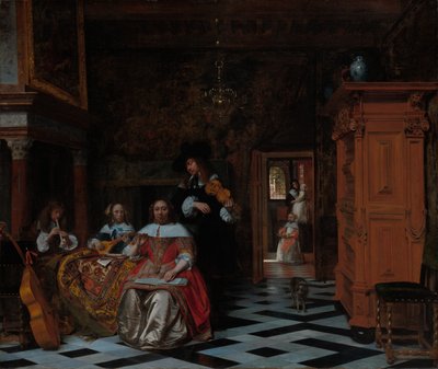 Ritratto di una Famiglia che Suona Musica da Pieter de Hooch