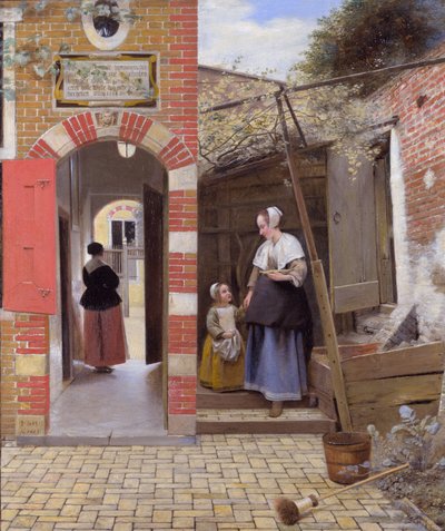 Il cortile di una casa a Delft da Pieter de Hooch