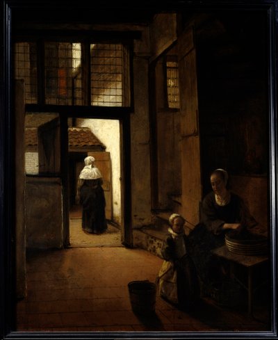 Veduta del cortile di una casa olandese da Pieter de Hooch