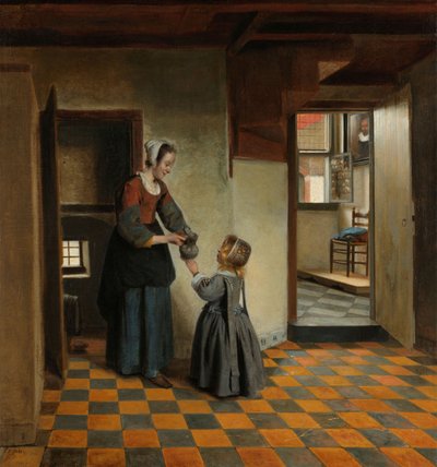 Donna con bambino in una dispensa, c.1656-60 da Pieter de Hooch
