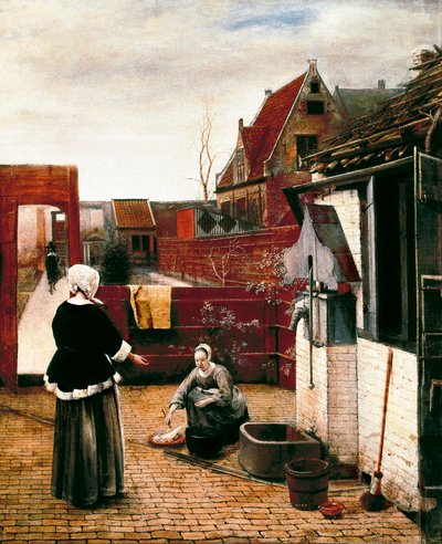 Donna e il suo servitore in una corte da Pieter de Hooch