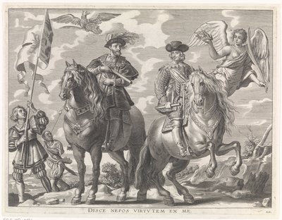 Carlo V e Ferdinando a cavallo da Pieter de Jode (II)