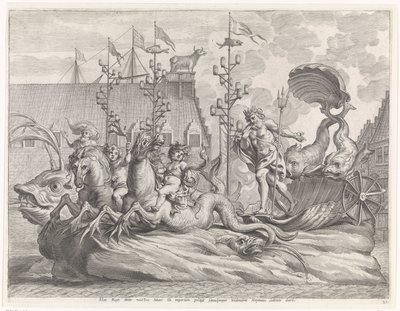 Spettacolo con il carro di Nettuno da Pieter de Jode (II)