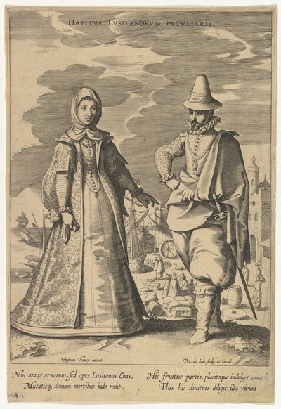 Habitus Lusitanorum Peculiaris, da Fashions of Different Nations da Pieter de Jode I