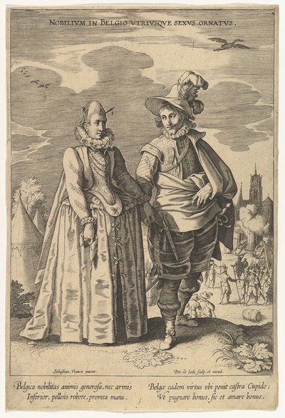 Nobilium in Belgio Utriusque Sexus Ornatus, da Mode di diverse nazioni da Pieter de Jode I