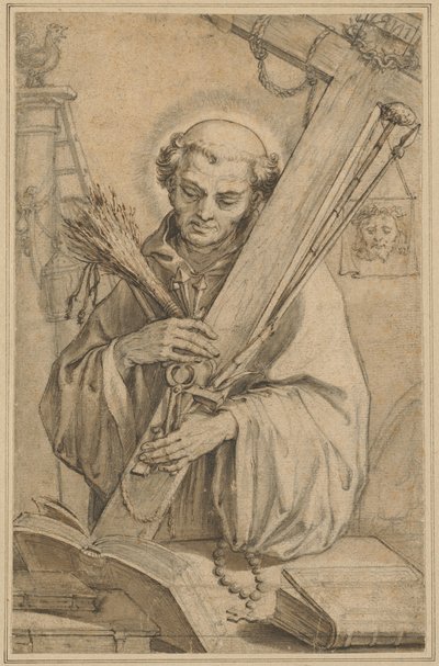 San Bernardo di Chiaravalle con gli strumenti della Passione da Pieter de Jode I