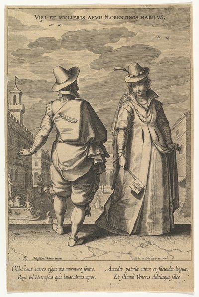 Viri et Mulieris apud Florentinos Habitus, da Fashions of Different Nations, n.d. da Pieter de Jode I