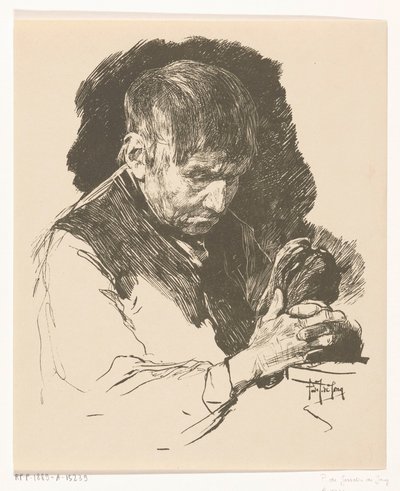 Uomo in preghiera con le mani giunte da Pieter de Josselin