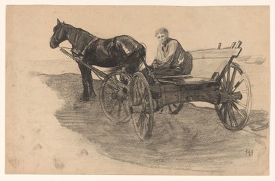 Cavallo e carro con qualcuno dentro da Pieter de Josselin
