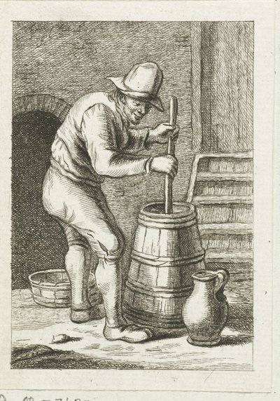 Uomo che fa il burro da Pieter de Mare